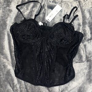 Black Lace Bustier / Corset Top
